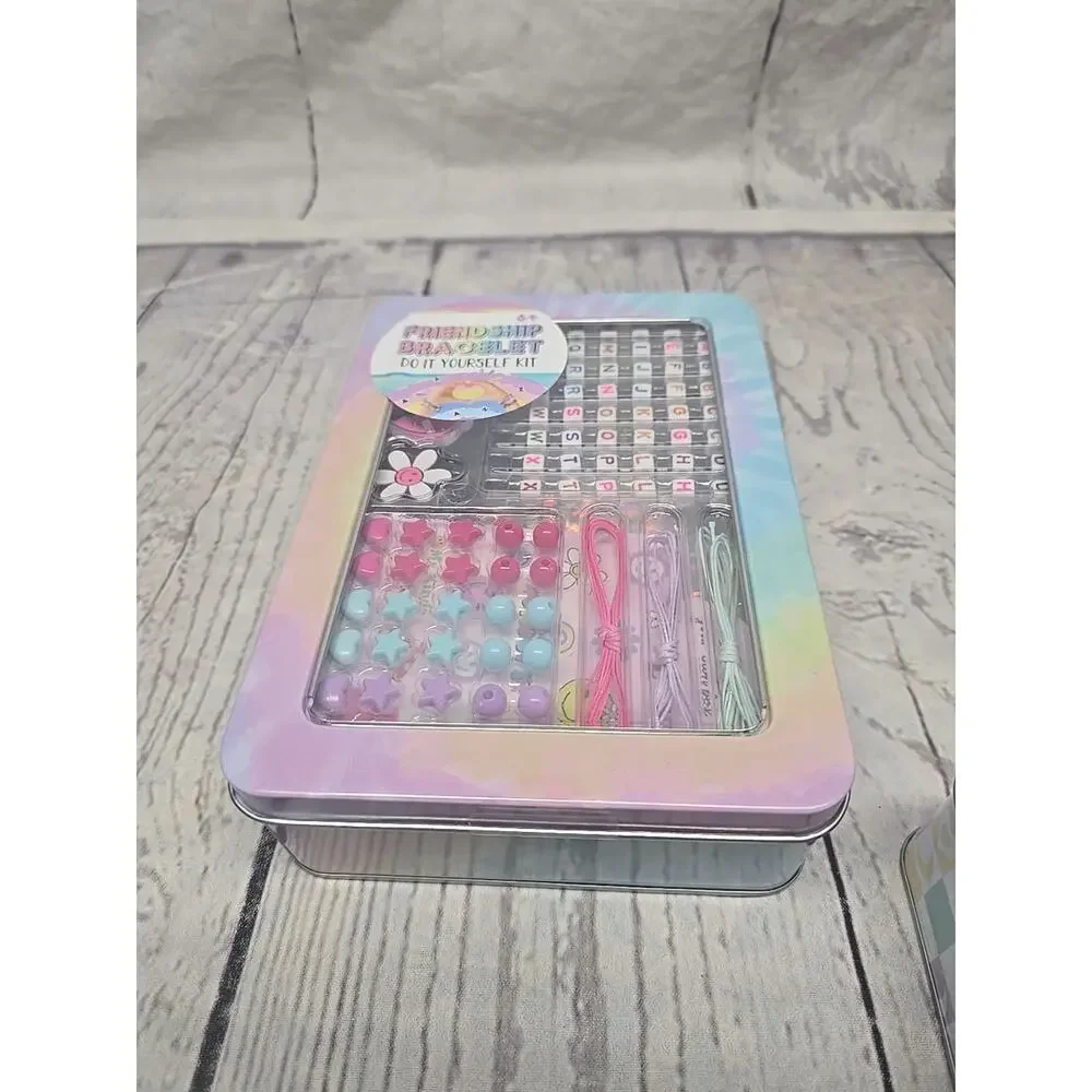 Friendship Bracelet DIY Kit w/ Alphabet Beads & Strings Tin Set Ages 6+